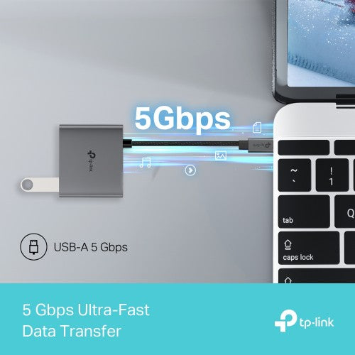 TP-Link UH3020C interface hub USB Type-C 5000 Mbit/s Grey