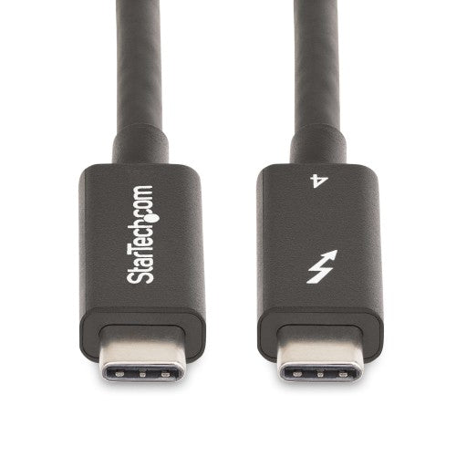 StarTech.com 6.6ft (2m) Active Thunderbolt 4 Cable, 40Gbps, 100W Power Delivery, 4K/8K Video, Intel-Certified Thunderbolt Cable - Compatible w/ USB4/Thunderbolt 4/ USB 3.2/ USB Type-C/DisplayPort/Thunderbolt 3