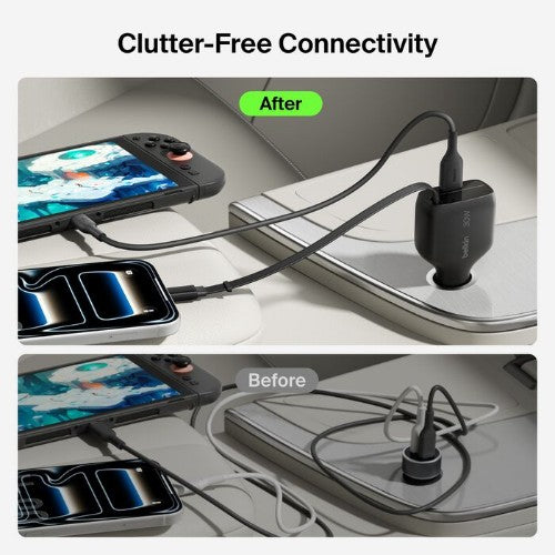 Belkin CCC002FQBK mobile device charger Mobile phone Black USB Fast charging Indoor