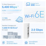 TP-Link AXE5400 Whole Home Mesh Wi-Fi 6E System(Tri-Band)