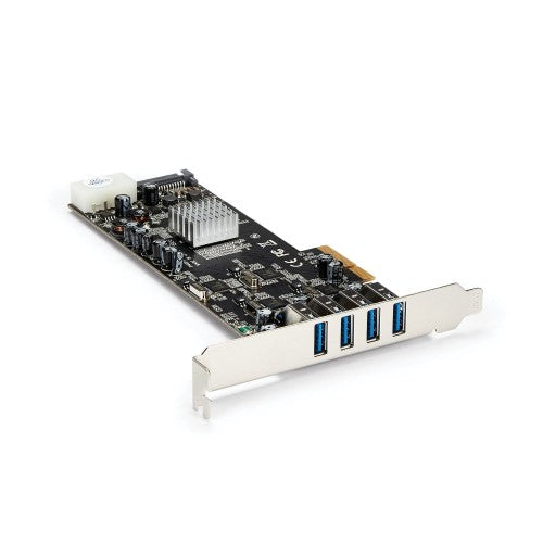 StarTech.com 4 Port USB 3.0 PCIe Card w/ 4 Dedicated 5Gbps Channels (USB 3.2 Gen 1) - UASP - SATA / LP4 Power - PCI Express Adapter Card