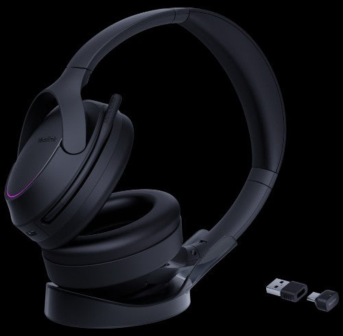 Yealink BH78 Bluetooth headset, Teams certified, Bluetooth 5.3, USB dongle, ANC, 6-mic AI noise cancellation, 50m wireless range, 35hr battery life