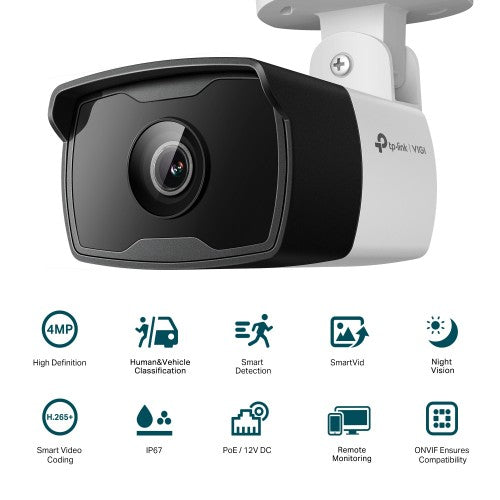 TP-Link VIGI C340I 4MM security camera Bullet IP security camera Outdoor 2560 x 1440 pixels Ceiling/Wall/Pole