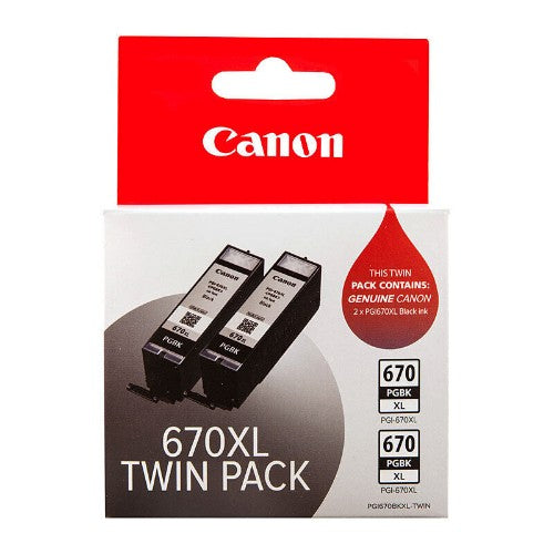 Canon PGI670XLBK BLACK EXTRA LARGE INK TANK TWIN PACK