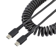 StarTech.com 3ft (1m) USB-C Fast Charging Cable, Rugged, Coiled, Charge & Sync, 3A, USB 2.0, TPE Jacket and Aramid Fiber - USB C Charging Cord