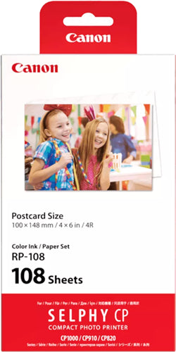 Canon RP-108 Colour Ink + 100 x 148 mm Paper Set, 108 Sheets