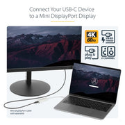 StarTech.com USB-C to Mini DisplayPort Adapter - 4K 60Hz - White - USB 3.1 Type-C to Mini DP Adapter - Upgraded Version is CDP2MDPEC