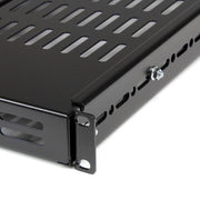 StarTech.com 1U Adjustable Vented Server Rack Mount Shelf - 175lbs - 19.5 to 38in Adjustable Mounting Depth Universal Tray for 19" AV/ Network Equipment Rack - 27.5in Deep - TAA