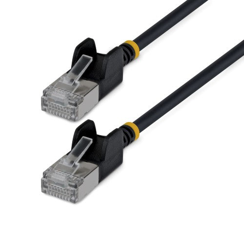 StarTech.com 4m Black Ultra Slim Cat6A Ethernet Cable, Snagless, FTP, Pure Bare Copper Wire, 34AWG Slim RJ45 Network Patch Cord, Individually Tested