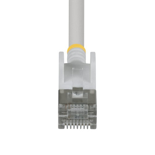 StarTech.com 50cm White Ultra Slim Cat6A Ethernet Cable, Snagless, FTP, Pure Bare Copper Wire, 34AWG Slim RJ45 Network Patch Cord, Individually Tested