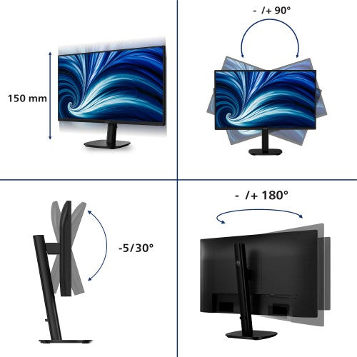 Philips 3000 series 27B2N3200A/75 computer monitor 68.6 cm (27") 1920 x 1080 pixels Full HD LCD Black