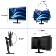 Philips 3000 series 27B2N3200A/75 computer monitor 68.6 cm (27") 1920 x 1080 pixels Full HD LCD Black