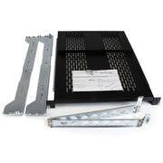 StarTech.com 2U Vented Sliding Server Rack Shelf w/ Cable Management Arm - 27.7 to 31.6in Adjustable Mounting Depth - 50lb - 19" Server Tray Shelf for Equipment Rack - 24in Deep