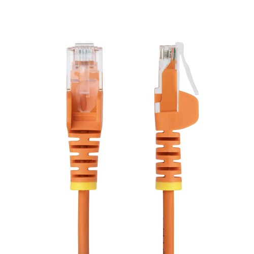 StarTech.com 10m Orange Slim CAT6 Ethernet Cable, Snagless, 100W PoE, UTP, LSZH, 28AWG Pure Bare Copper Wire, Slim RJ45 Network Patch Cord w/Strain Reliefs, Individually Tested