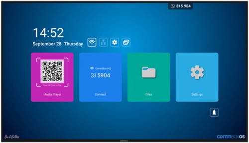 COMMBOX (CBDI0265) Gen2 Intelligent Display 65" 4K UHD Display, WiFi, LAN, Hdmi, DP, Vga, Wall Bracket, 5Yr Wty