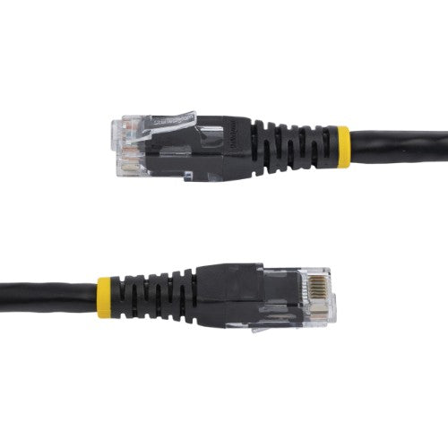 StarTech.com 15ft CAT6 Ethernet Cable - Black CAT 6 Gigabit Ethernet Wire -250MHz 100W PoE RJ45 UTP Molded Network/Patch Cord w/Strain Relief/ Individually Tested