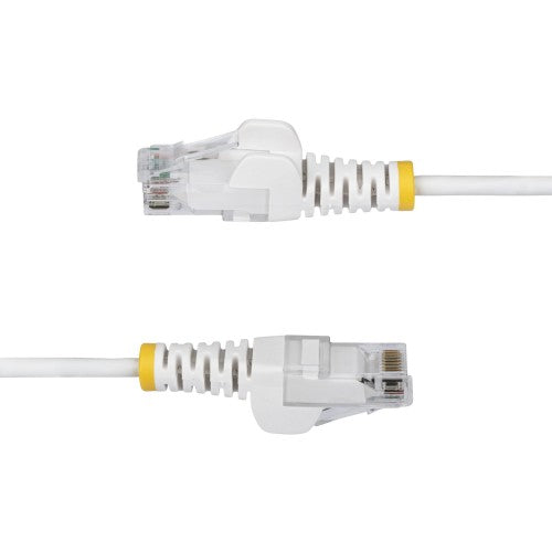 StarTech.com 1m White Slim CAT6 Ethernet Cable, Snagless, 100W PoE, UTP, LSZH, 28AWG Pure Bare Copper Wire, Slim RJ45 Network Patch Cord w/Strain Reliefs, Individually Tested