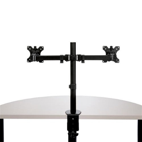 StarTech.com Desk Mount Dual Monitor Arm - Desk Clamp / Grommet VESA Monitor Mount for up to 32" (17.6lb/8kg) Displays - Ergonomic Articulating Monitor Arm - Height Adjustable/Tilt/Swivel/Rotating