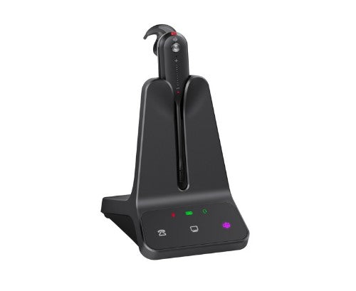 Yealink (WH63 E2 Teams) Microsoft Teams Certified Standard DECT Wireless Headset, Convertible Multiple Wearing Style, Power Adapter & Busylight