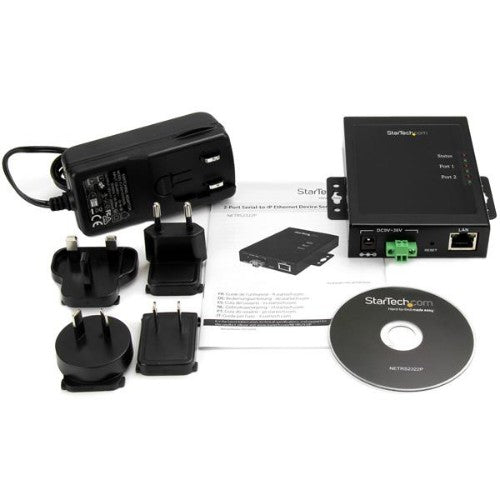 StarTech.com 2-Port Serial-to-IP Ethernet Device Server - RS232 - Metal and Mountable - TAA
