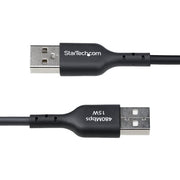 StarTech.com 6in (15cm) USB-A to USB-C Charging Cable, Charge & Sync, 3A, USB 2.0, TPE Jacket - Black USB Charging Cord