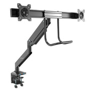 StarTech.com Desk Mount Dual Monitor Arm with USB & Audio - Slim Full Motion Adjustable Dual Monitor VESA Mount for up to 32" (17.6lb/8kg) Displays - Ergonomic Articulating - C-Clamp/Grommet