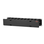 APC NetShelter Cable Management, Horizontal Cable Manager, 2U, Single Side with Cover, Black, 483 x 88 x 110 mm