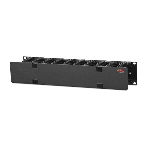 APC NetShelter Cable Management, Horizontal Cable Manager, 2U, Single Side with Cover, Black, 483 x 88 x 110 mm