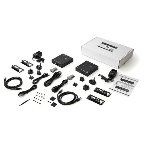 StarTech.com HDMI KVM Extender over IP Network - 4K 30Hz HDMI 2.0 and USB over IP LAN or Cat5e/Cat6 Ethernet Cable (100m/330ft) - Remote KVM Switch/Console Transmitter/Receiver Extender Kit - TAA
