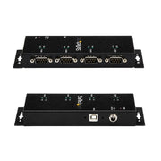 StarTech.com 4 Port USB to DB9 RS232 Serial Adapter Hub – Industrial DIN Rail and Wall Mountable - TAA