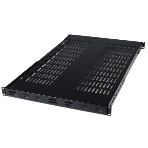 StarTech.com 1U Adjustable Vented Server Rack Mount Shelf - 175lbs - 19.5 to 38in Adjustable Mounting Depth Universal Tray for 19" AV/ Network Equipment Rack - 27.5in Deep - TAA