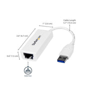 StarTech.com USB 3.0 to Gigabit Ethernet Network Adapter, 10/100/1000 Mbps, USB to RJ45, USB 3.0 to LAN Adapter, USB 3.0 Ethernet Adapter (GbE), TAA Compliant