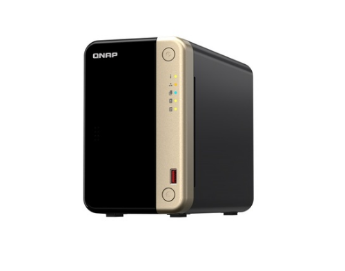 QNAP TS-264 NAS Tower Intel® Celeron® N5095 8 GB 0 TB QNAP QTS Black, Gold