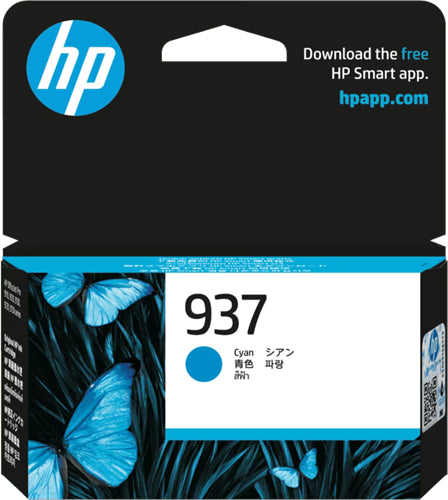 HP 937 CYAN ORIGINAL INK CARTRIDGE 800 PAGE YIELD FOR OJPRO 9132E 9133 9135E 9130