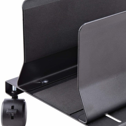 StarTech.com Computer Tower Cart, Rolling Mobile CPU Caddy on Wheels/Casters, Max Load 46.3lb/21kg, Adjustable PC Case Mount, Desktop Floor Stand, Steel Dolly, TAA