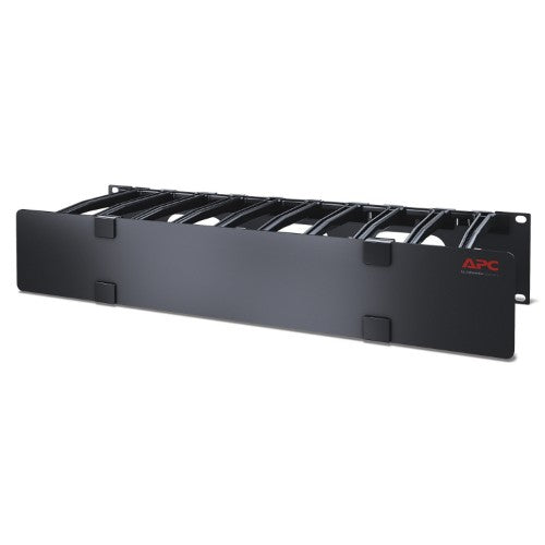 APC NetShelter Cable Management, Horizontal Cable Manager, 2U, Single Side with Cover, Black, 482.6 x 88.9 x 165.1 mm