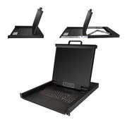 StarTech.com Rackmount KVM Console - Single Port VGA KVM with 19" LCD Monitor for Server Rack - Fully Featured Universal 1U LCD KVM Drawer w/Cables & Hardware - USB Support - 50,000 MTBF