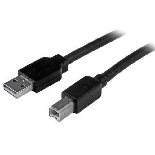 StarTech.com 50ft (15m) Active USB 2.0 A to B Cable, Long USB Printer Cable, 1x USB-A (M), 1x USB-B (M) - Black