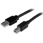 StarTech.com 50ft (15m) Active USB 2.0 A to B Cable, Long USB Printer Cable, 1x USB-A (M), 1x USB-B (M) - Black