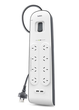 Belkin BSV804AU2M surge protector Black, White 8 AC outlet(s) 2 m