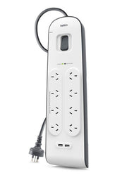Belkin BSV804AU2M surge protector Black, White 8 AC outlet(s) 2 m