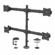 StarTech.com Desk Mount Quad Monitor Arm - Ergonomic VESA 4 Monitor Mount 2x2 up to 27" (17.6lb/8kg) - Articulating & Height Adjustable Pole Mount - Tilt/Swivel/Rotate LCD/LED Screen - Desk Clamp/Grommet