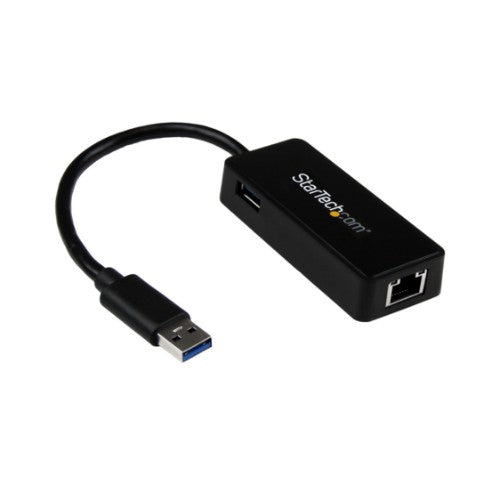 StarTech.com USB 3.0 Ethernet Adapter, USB 3.0 Network Adapter NIC with USB Port, USB to RJ45, USB Passthrough