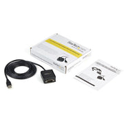 StarTech.com 6ft (1.8m) 1-Port FTDI USB to Serial RS232 Adapter Cable with COM Retention, USB to RS232 Adapter - TAA