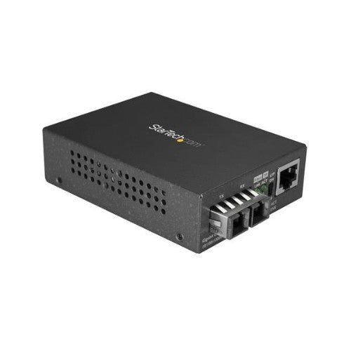 StarTech.com Single-Mode (SM) SC Fiber Media Converter for 10/100/1000 Networks, Standalone Gigabit Ethernet to SC Fiber Converter, 1310nm, 10km - TAA