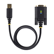 StarTech.com 6.6ft (2m) USB to Serial Adapter Cable, COM Retention, Interchangeable Screws/Nuts, USB-A to DB9 RS232, FTDI IC, ESD Protection, Windows/macOS/Linux