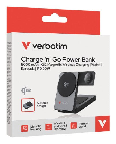 Verbatim Charge 'n' Go Qi2 Power Bank