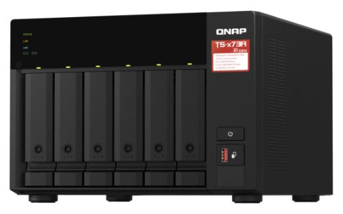 QNAP TS-673A NAS Tower Ryzen Embedded V1500B 8 GB DDR4 0 TB QNAP Turbo System Black