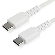 StarTech.com 3ft (1m) USB-C Fast Charging Cable, Rugged, Charge & Sync, 60W (3A) PD, USB 2.0, White TPE Jacket and Aramid Fiber - USB C Charging Cord