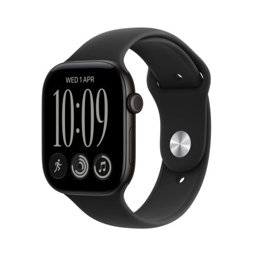 Apple Watch Series 12 GPS 46mm Black Aluminium Case with Black Sport Band - M/L